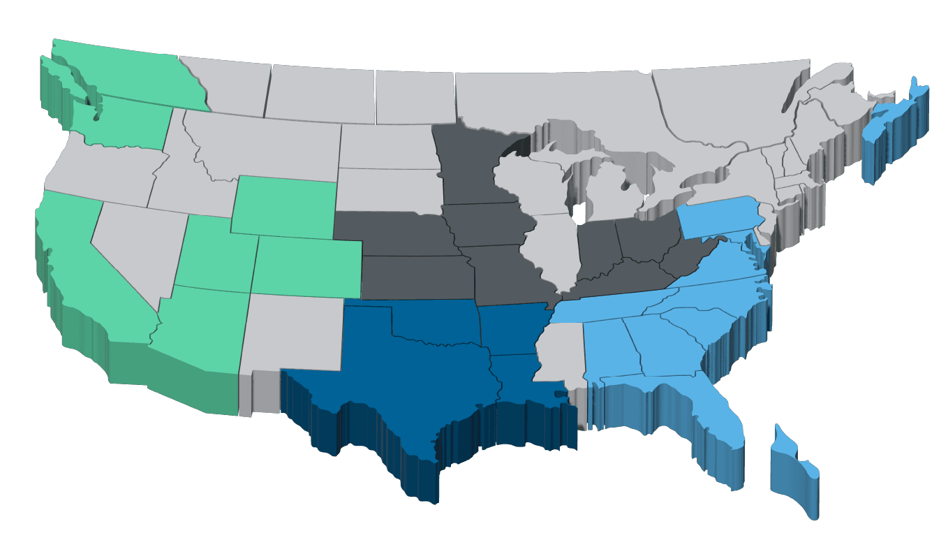 Martin Marietta operating footprint map