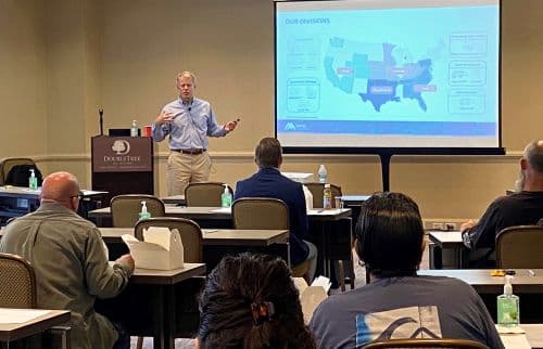 West Division President Abbott Lawrence discusses Martin Marietta during a Day 1 session in San Diego.