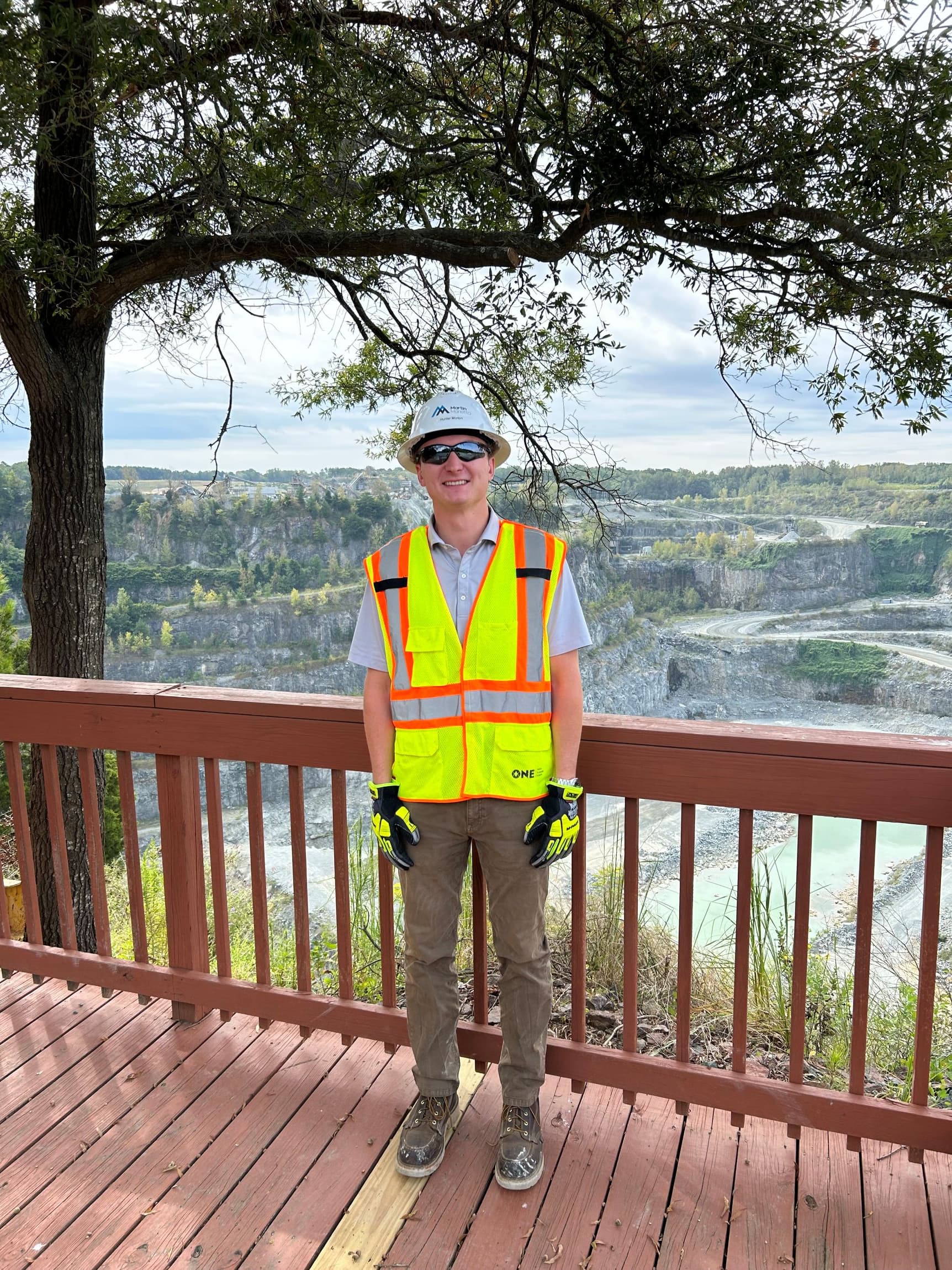 Procurement Specialist Hunter Morton visits Charlotte Quarry. In August, Morton returned to school to earn his MBA.