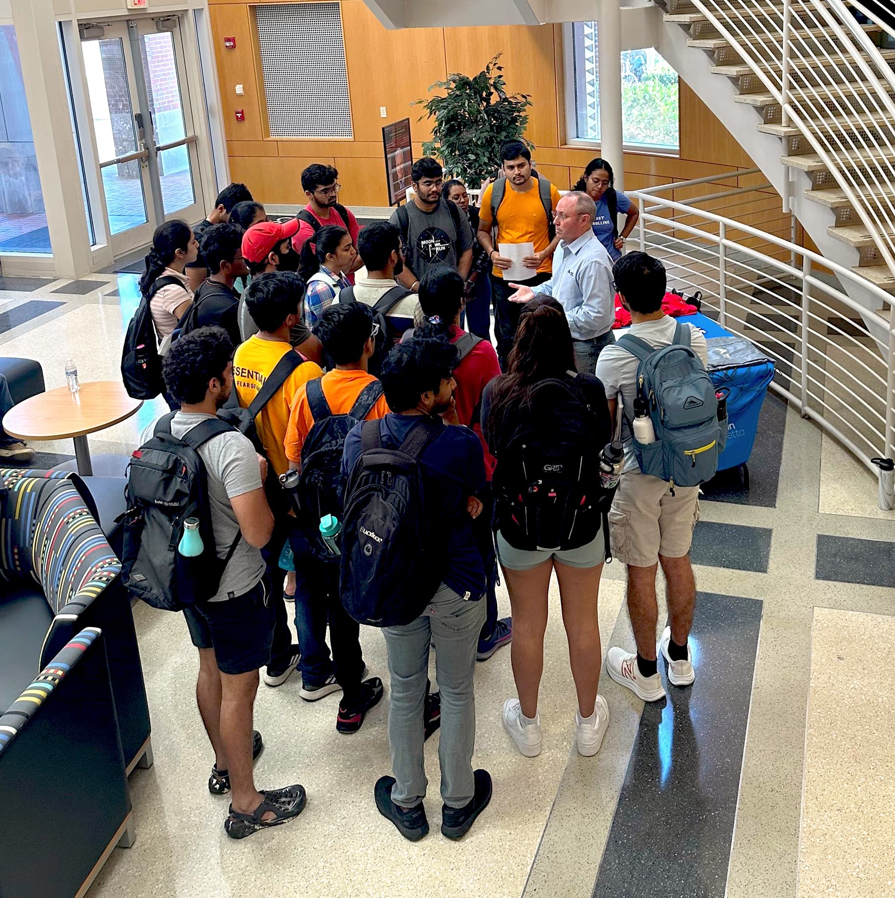 Director of Software Engineering Ernie Paschall speaks with students at North Carolina State University.