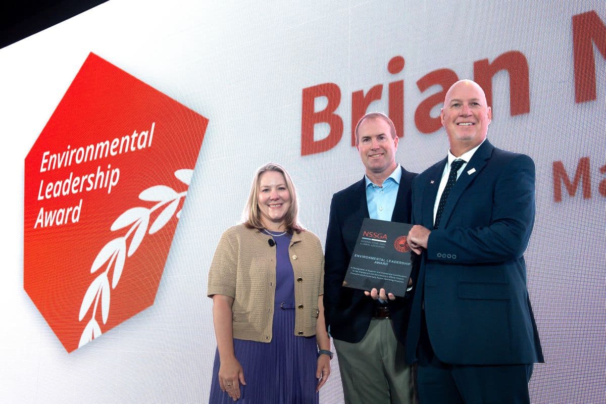 Brian North at NSSGA’s Legislative and Policy Forum receiving the 2025 Environmental Leadership Award