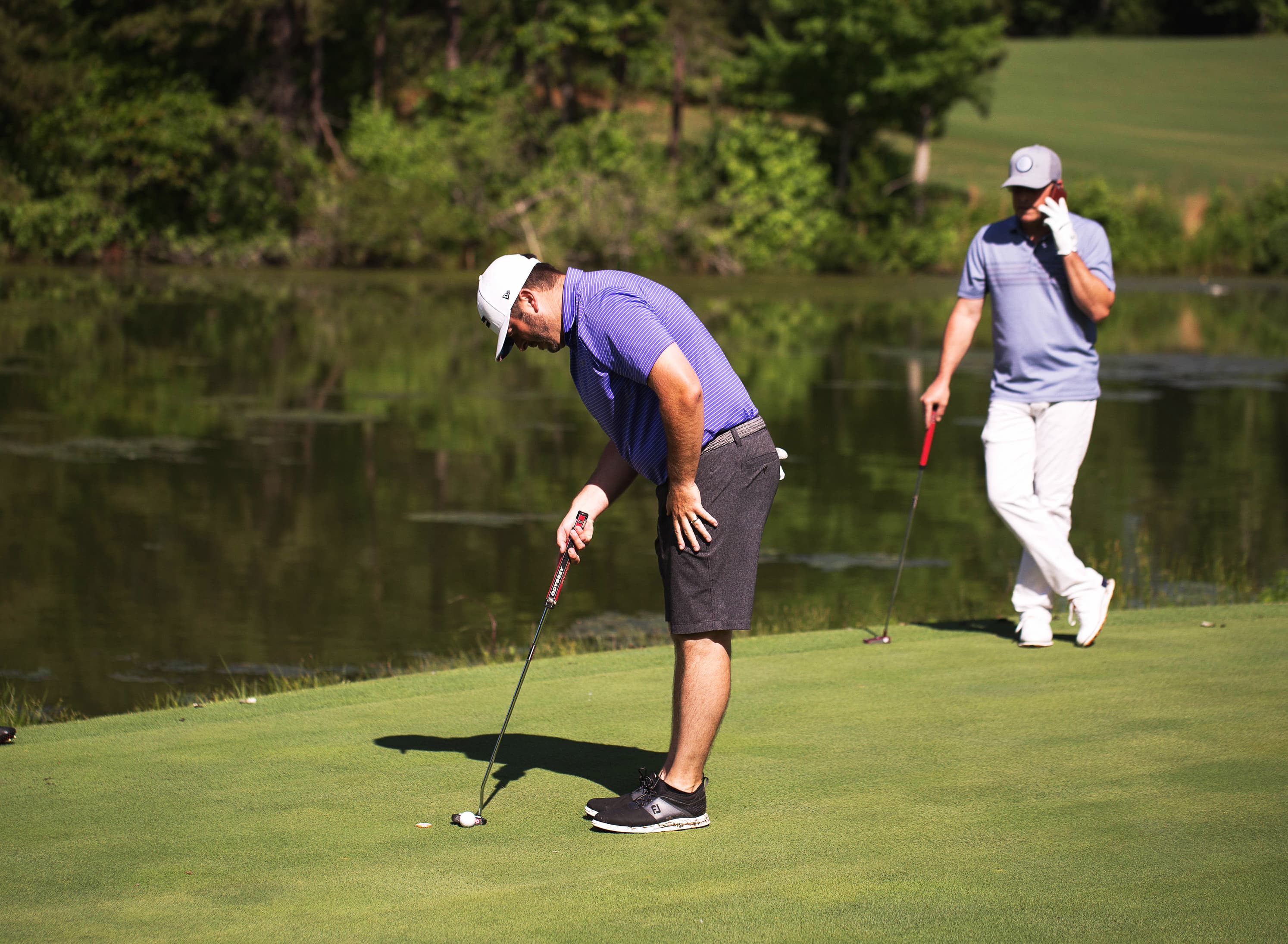 Chad Marshall of Myers & Chapman, Inc., a Martin Marietta customer, putts during the inaugural Martin Marietta Golf Tournament in Charlotte.