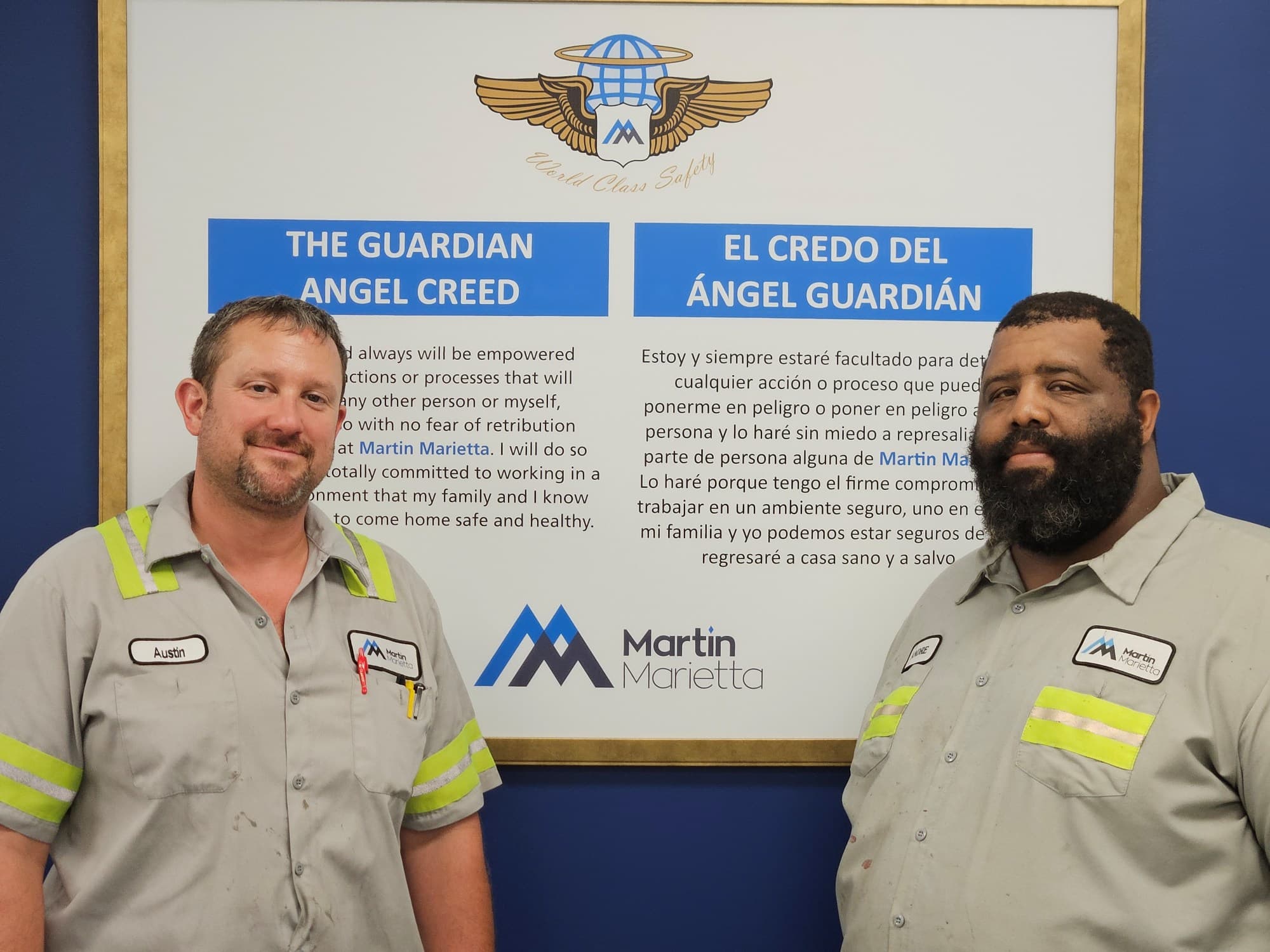 Senior Manager Austin Shrewsbury (left) and Utility Person Andre Jordan (right) actively promote professional education.