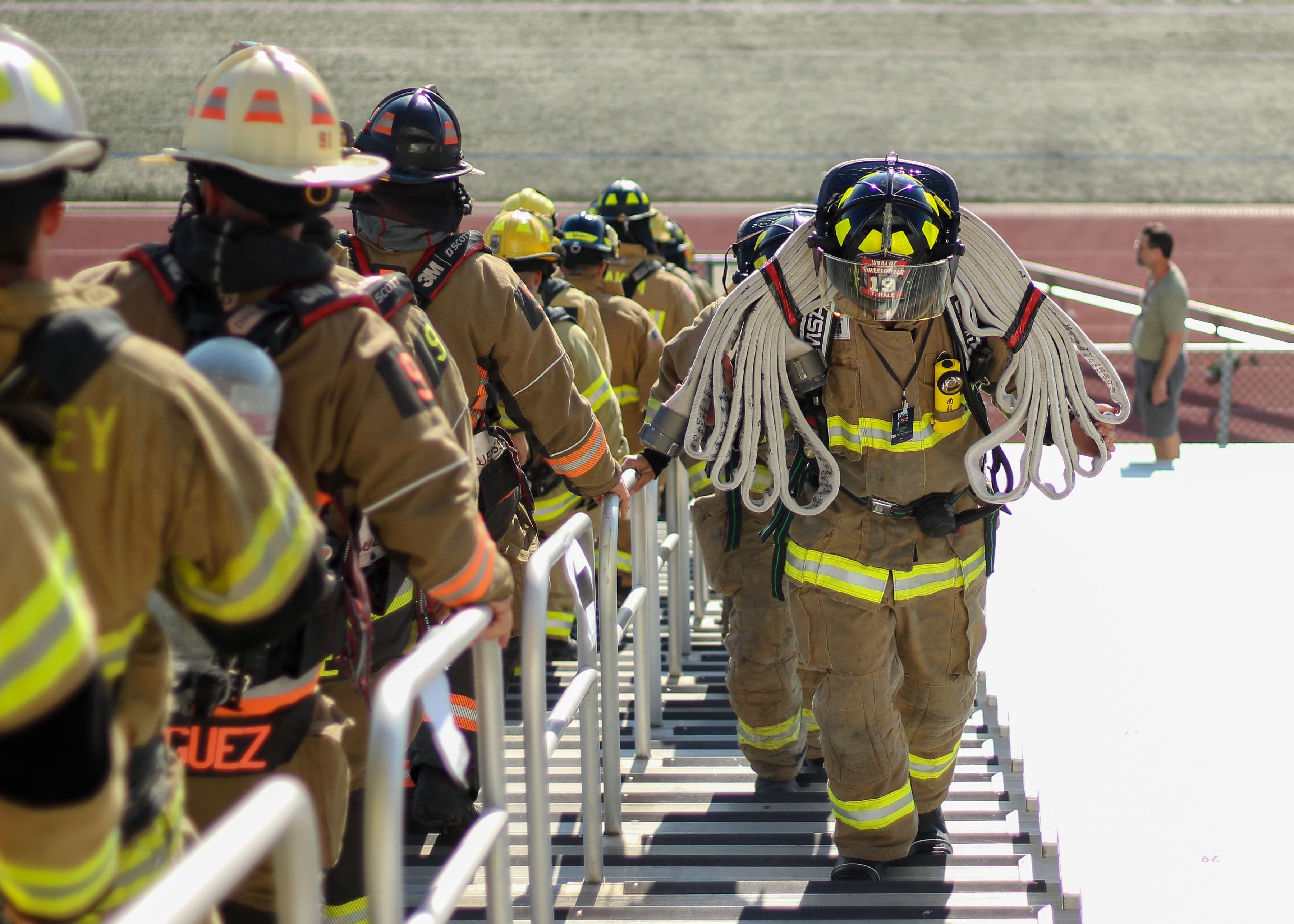 To honor those first responders lost at the World Trade Center, firefighters in San Antonio climbed 110 stories while wearing full gear.
