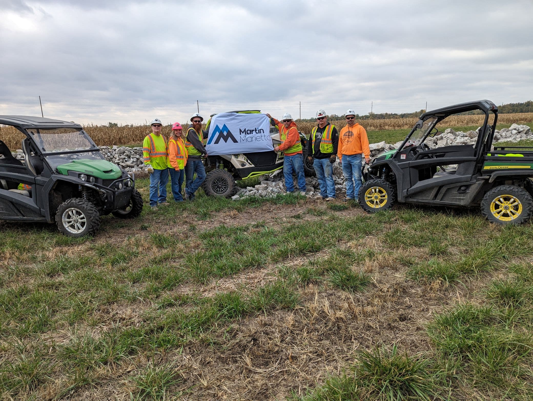 Volunteers from Martin Marietta help clean a beloved park in Iowa. From left to right: Matt Kopsa, Lisa Tichy, Matt Ammerman, Mark Gorder, Cory Ratliff and Joe Hughlette.