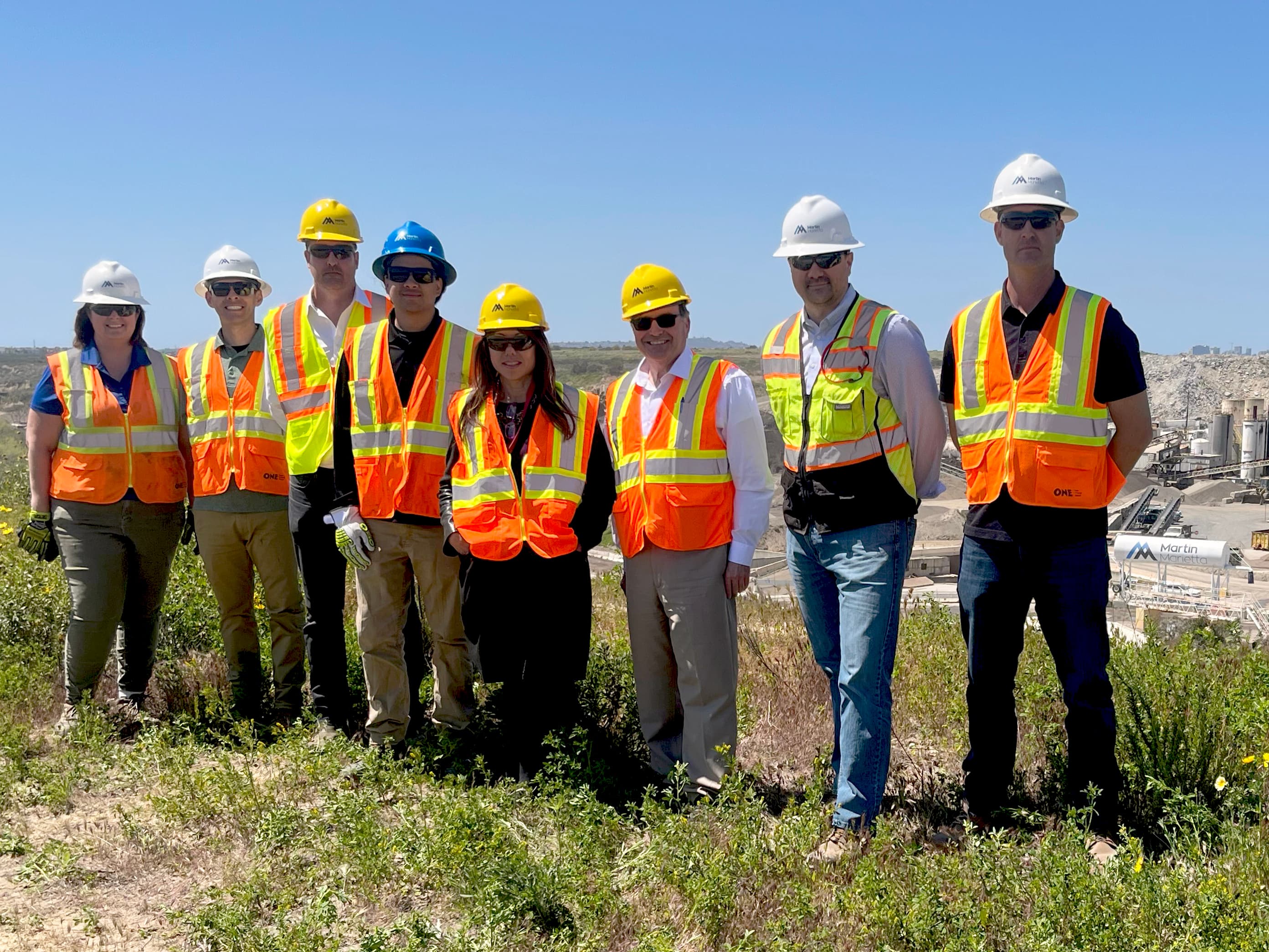 California State Treasurer Fiona Ma (center) recently toured two Pacific Region sites to learn about the mining industry and how Martin Marietta works closely with its community partners.