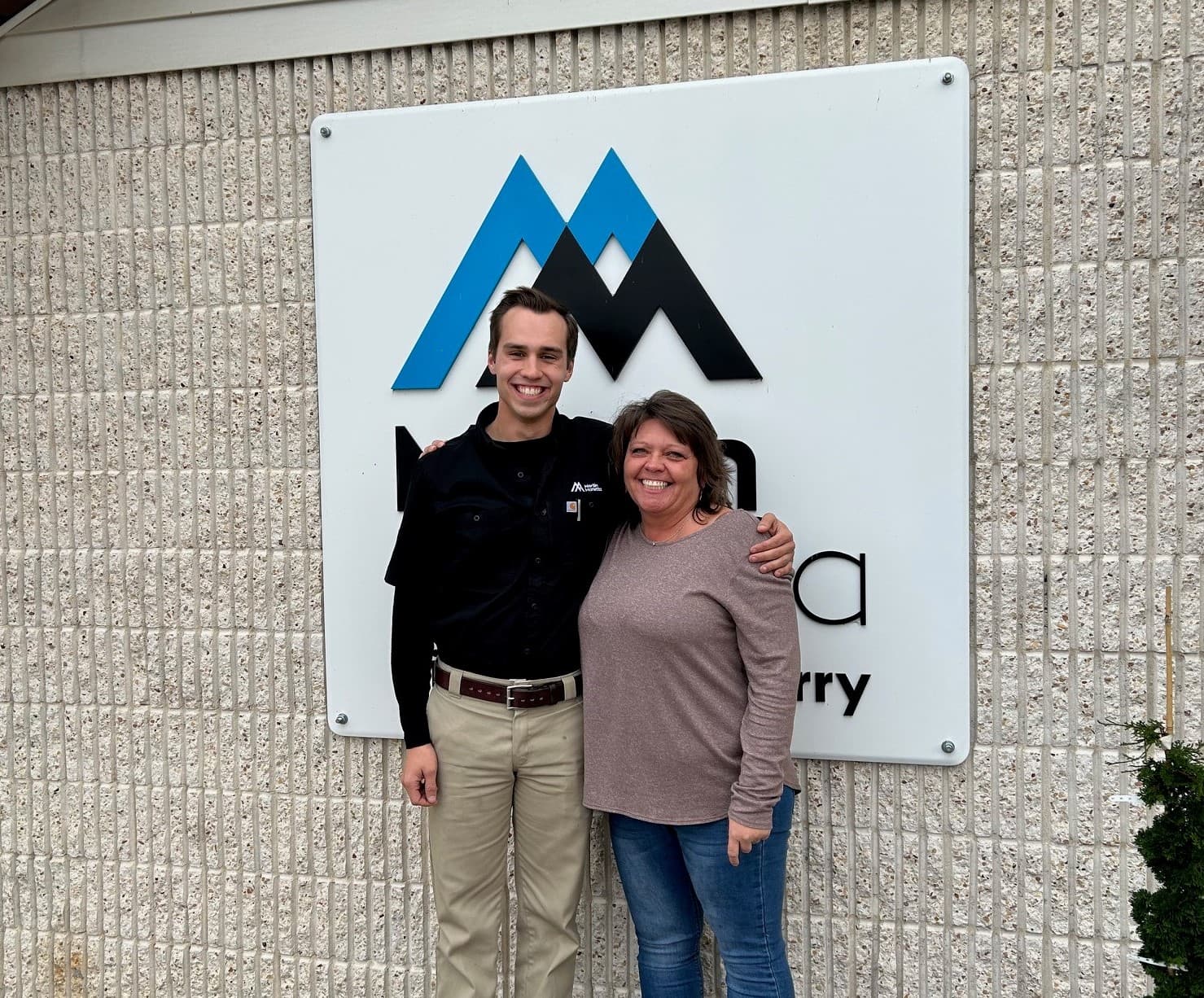 Production Management Associate Seth Chaney and Office Manager Wendy Baugher at Pinesburg Quarry.